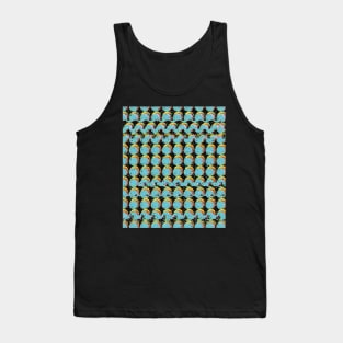 Blue Trippy Glitched Retro Dot Pattern Tank Top